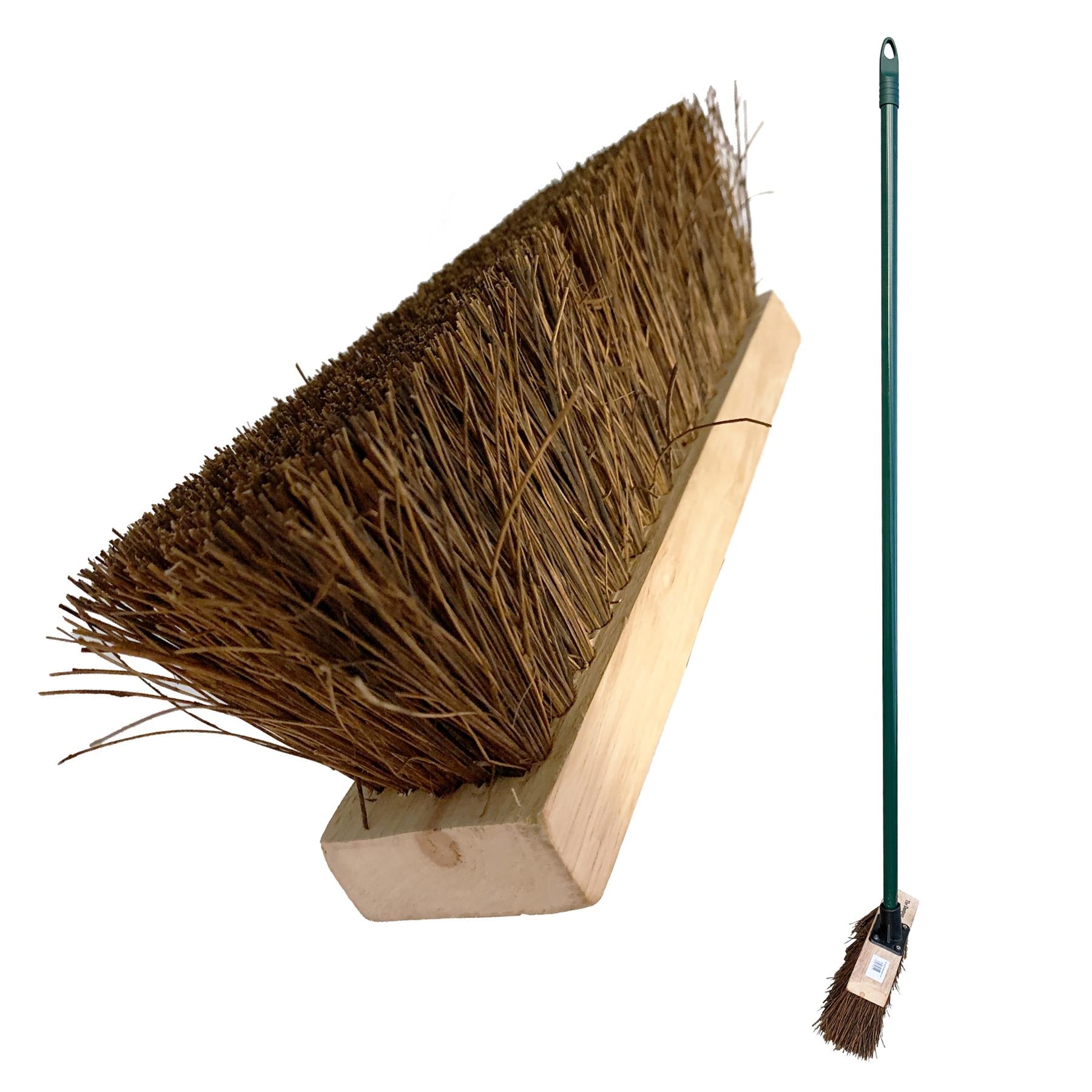10" Stiff Bassine Broom with Metal Handle – Outdoor Yard Brush