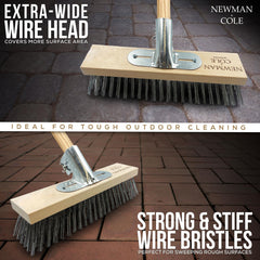 12" Newman & Cole Wire Broom with Wooden Handle