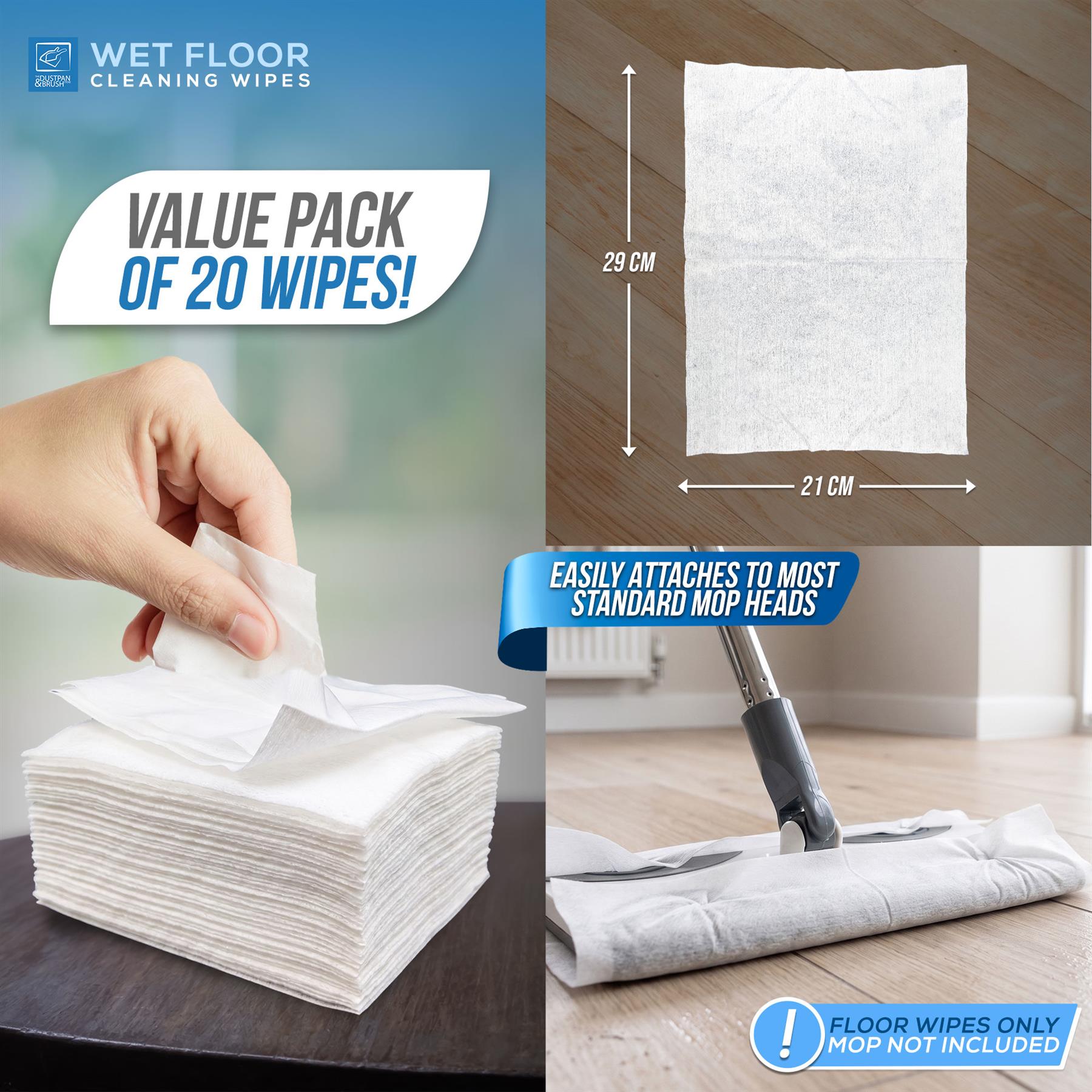 Wet Floor Cleaning Wipes – Disposable Multi-Surface Wipes