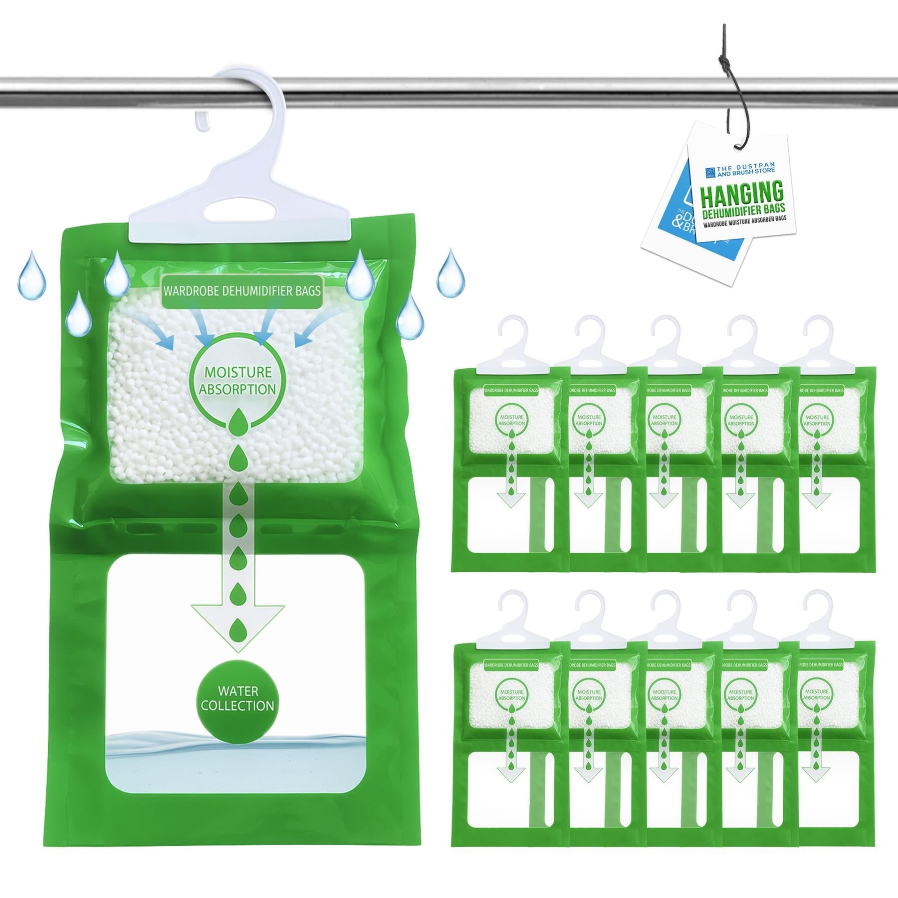 Wardrobe Moisture Trap - Pack of 10 | Hanging Dehumidifiers