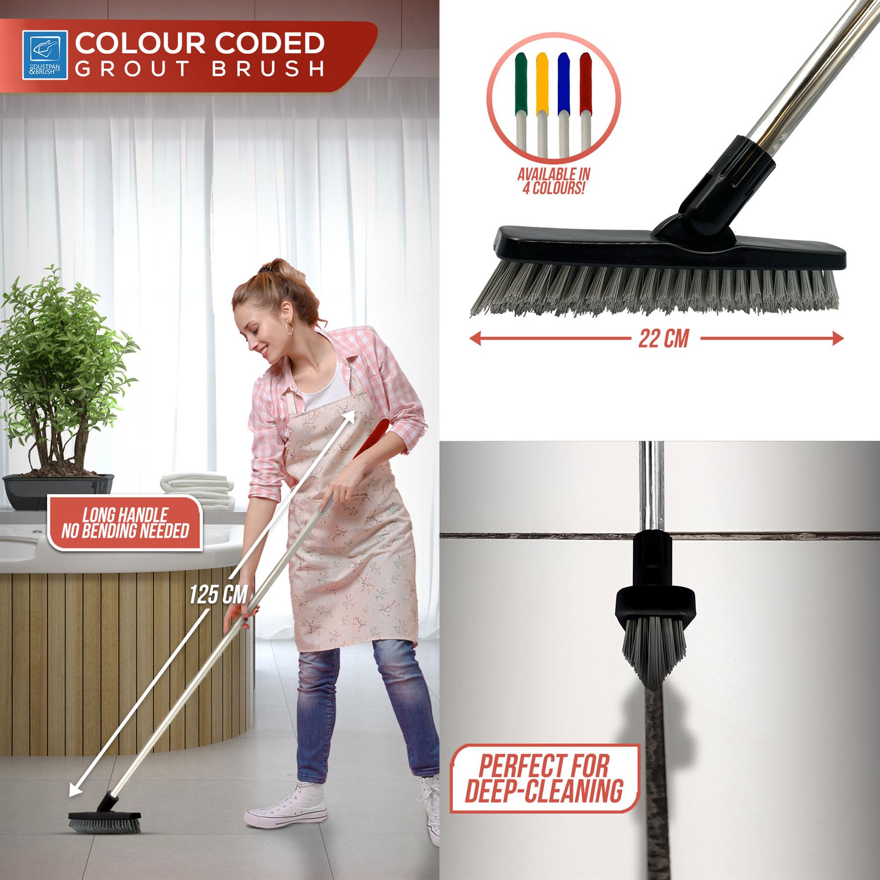 Angled Grout Brush with Colour Coded Handle