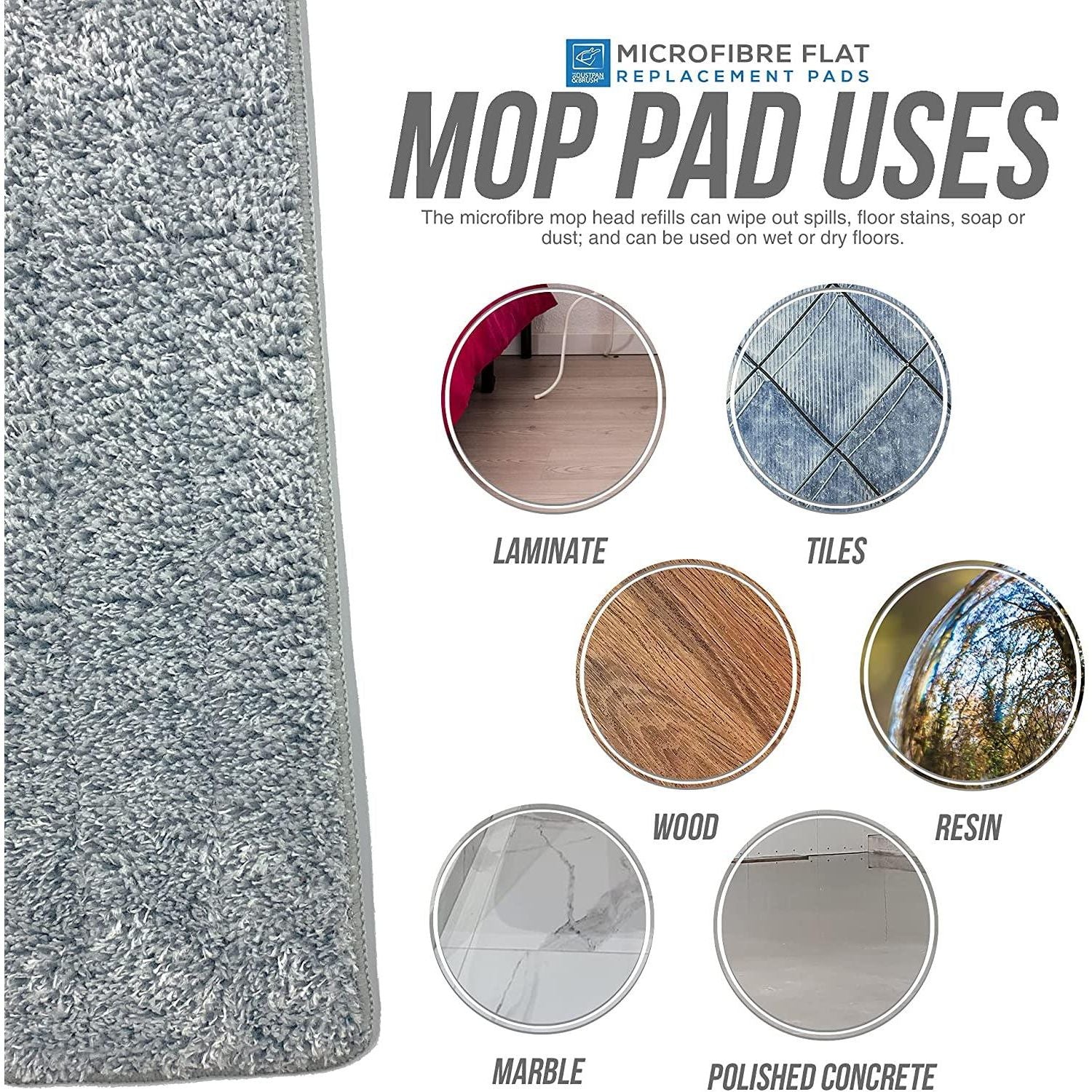 Magic Flat Mop Refill Pads Pack of 2 for Wash & Dry Mop Set