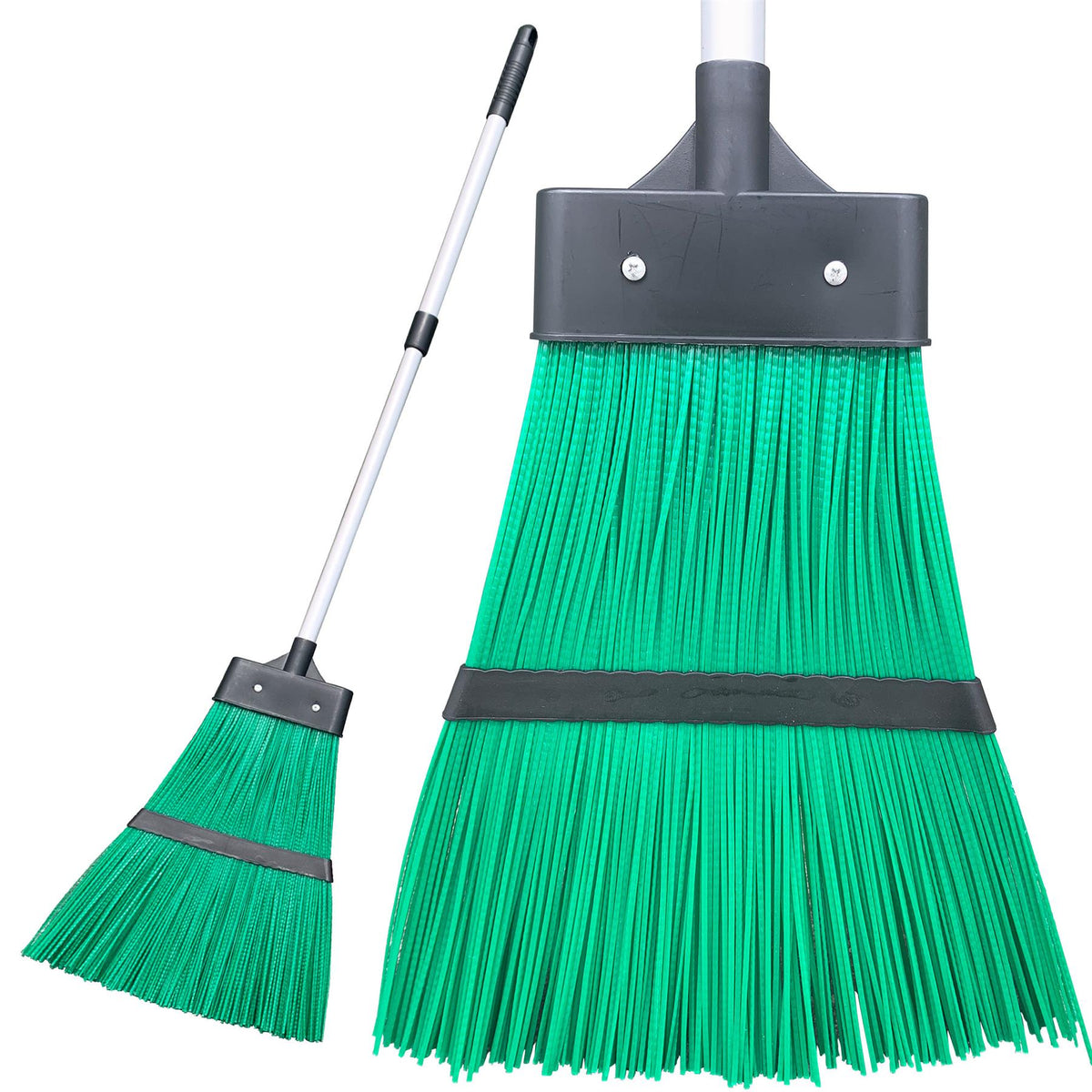 Telescopic Lawn and Gutter Flick Broom - Long PVC Bristle Outdoor Brush