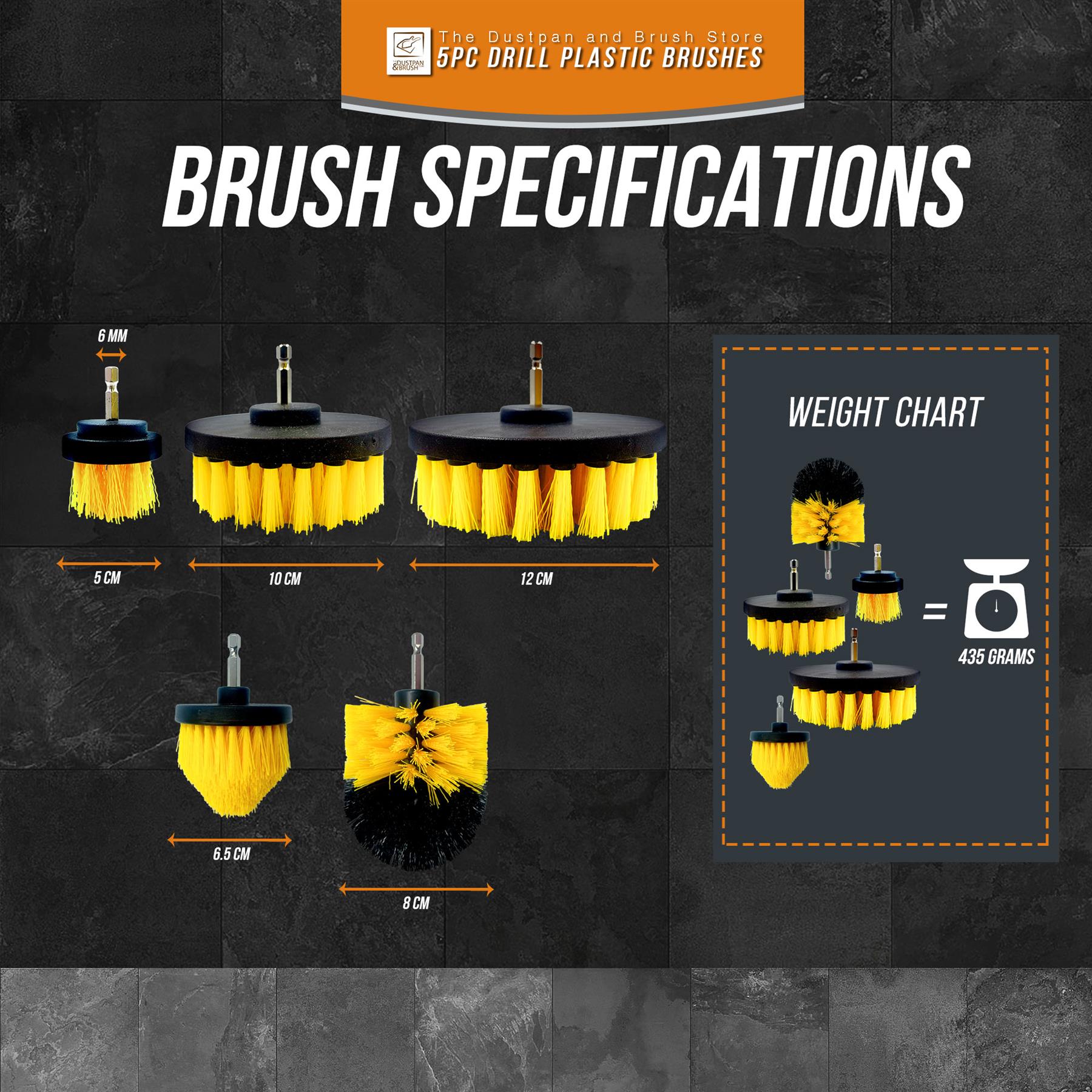 Drill Brush Cleaning Set | Nylon Power Scrubbing Brushes
