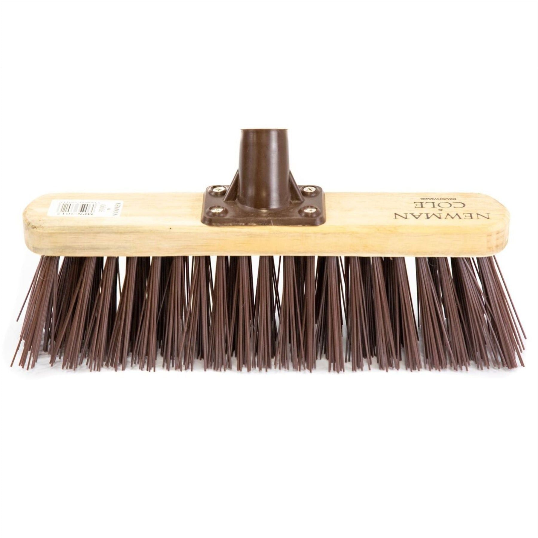 12" Newman & Cole Stiff PVC Broom with Wooden Handle