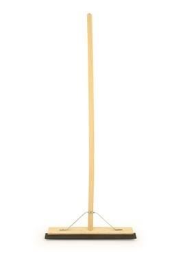 18" Heavy Duty Wooden Rubber Floor Squeegee Blade Metal Stay and Solid Handle