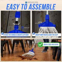 Blue Kentucky Mop Set with 5 Mop Heads & Handle