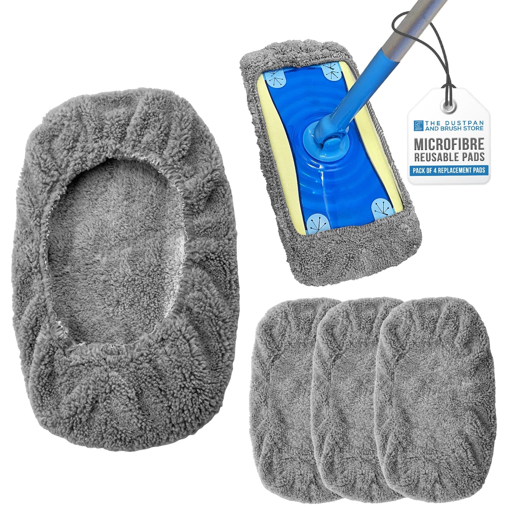 Static Mop Refill Pads Pack of 4 Microfibre Cloths
