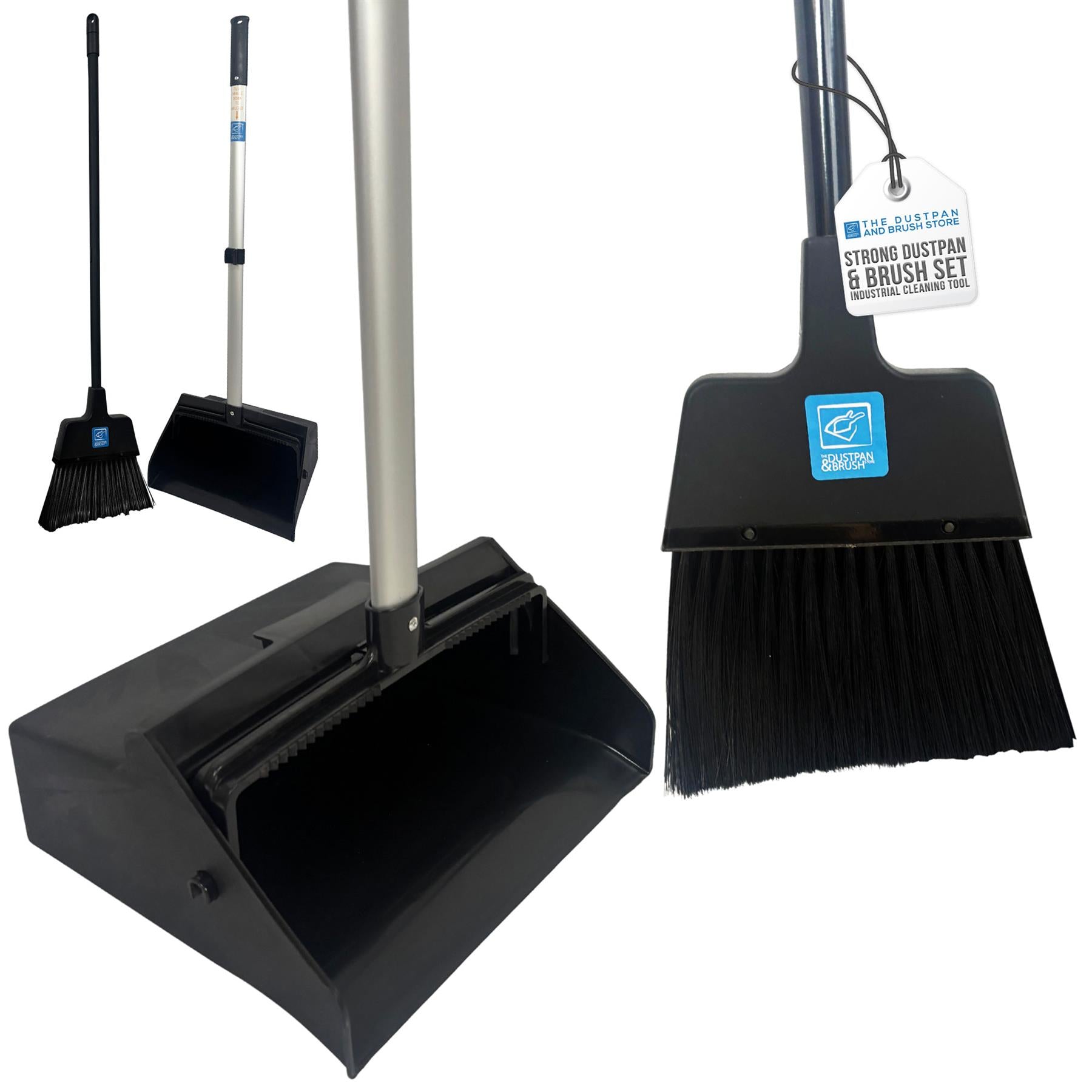 Heavy Duty Long Handled Dustpan and Brush Set – Commercial Lobby Broom