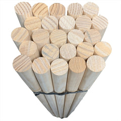 Pack of 25 Wooden Broom Handles 4ft (120cm) 1 1/8" (28-29mm)
